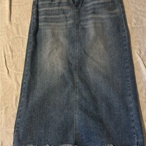 Classic Blue Denim Pencil Skirt